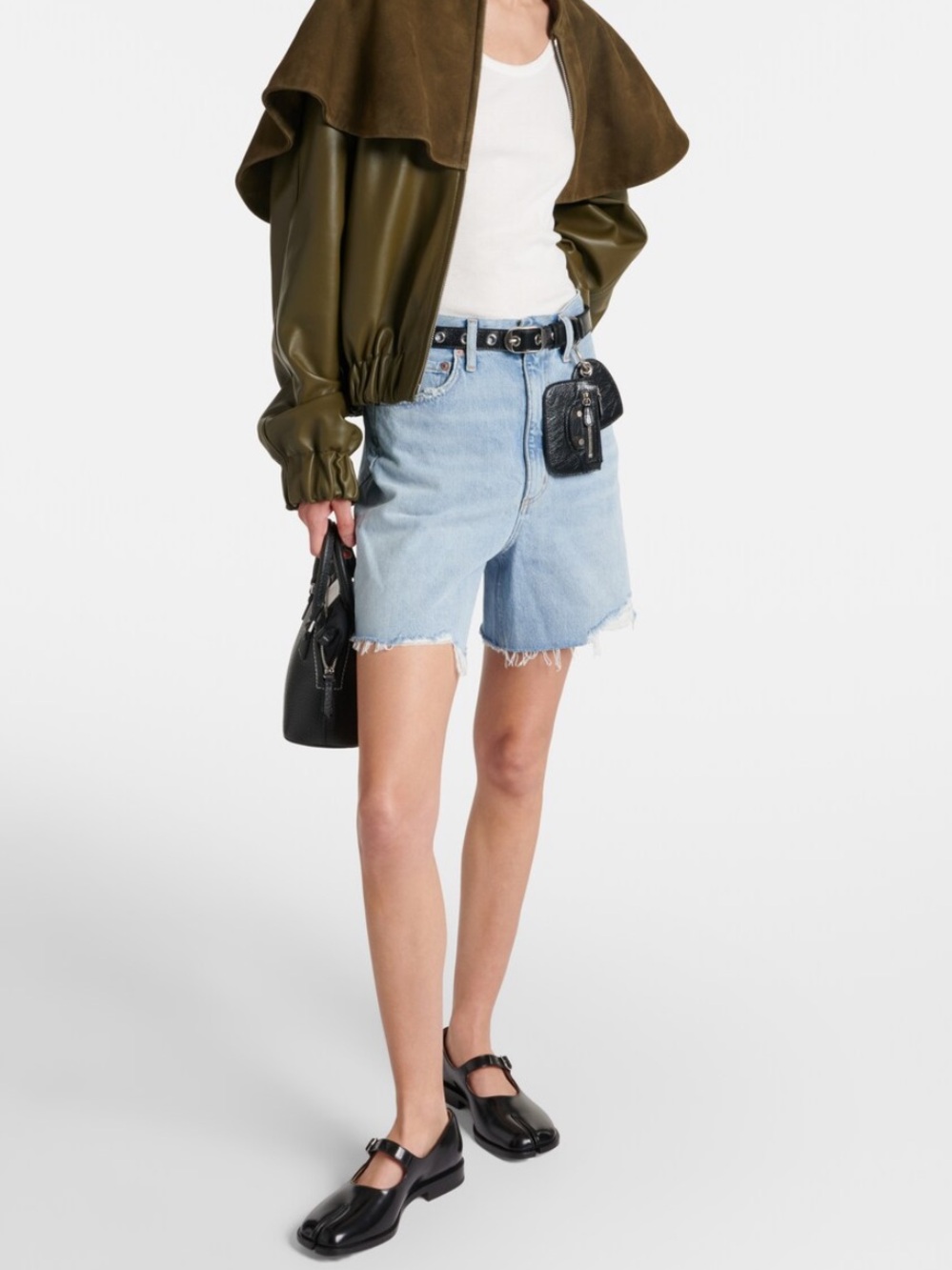 Agolde Stella Blue High-Rise Denim Shorts